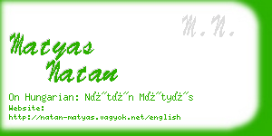 matyas natan business card